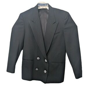 Vtg Austin Reed Women's size 14 Blazer 100% wool Black Lined London Eng corpcore